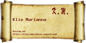 Klie Marianna névjegykártya